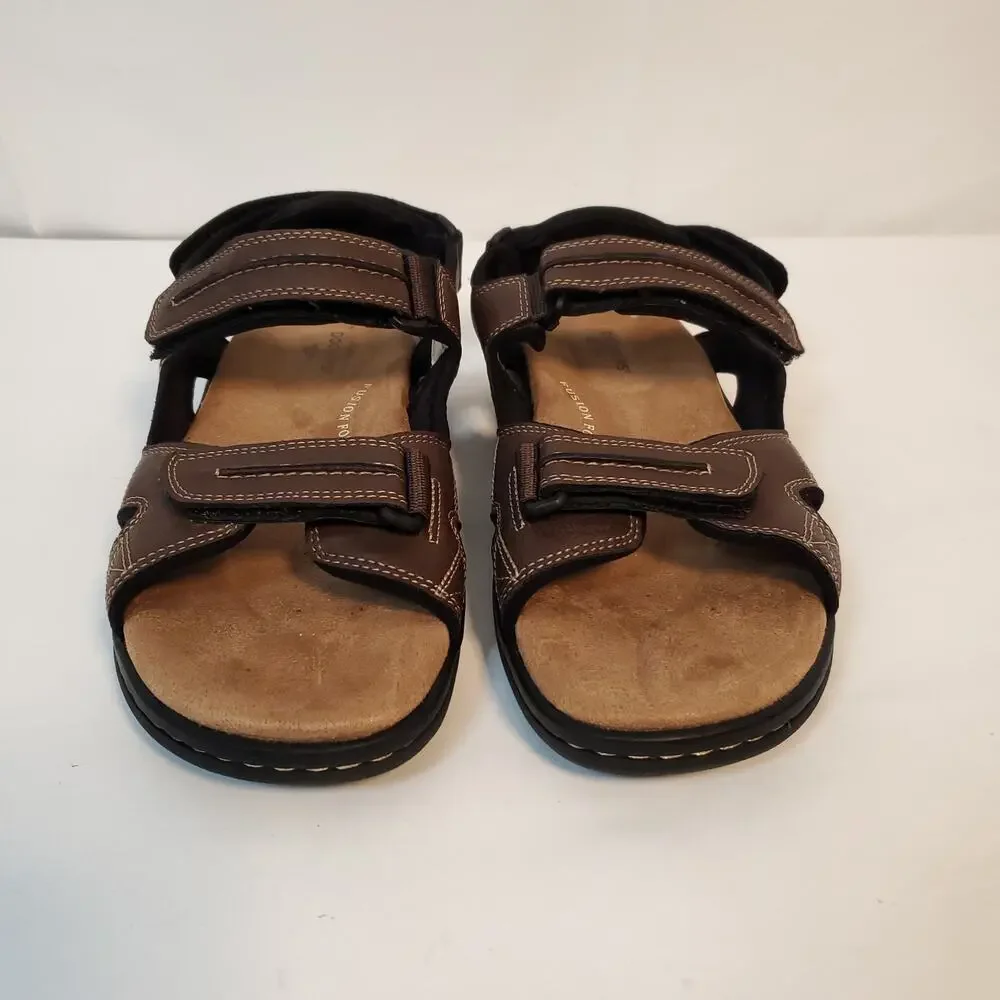 Dockers Mens Brown Newpage River Sandals Shoes SZ 10M Faux Leather Strappy